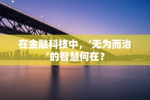 在金融科技中，‘无为而治’的智慧何在？