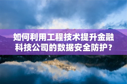 如何利用工程技术提升金融科技公司的数据安全防护？