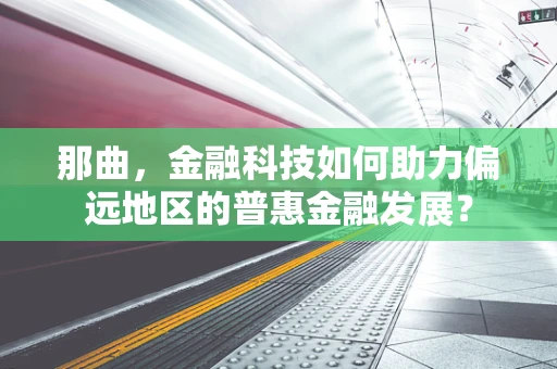 那曲，金融科技如何助力偏远地区的普惠金融发展？