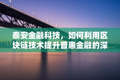 泰安金融科技，如何利用区块链技术提升普惠金融的深度与广度？