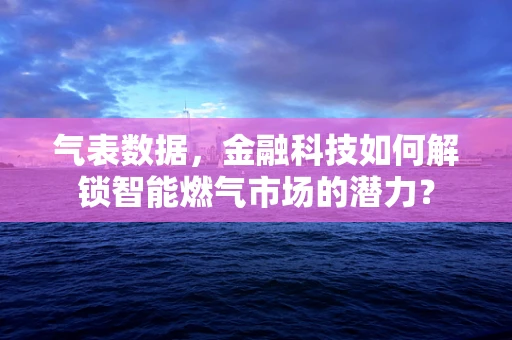 气表数据，金融科技如何解锁智能燃气市场的潜力？