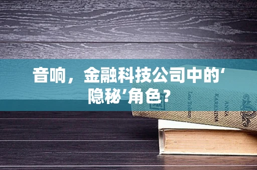 音响，金融科技公司中的‘隐秘’角色？