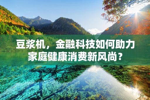 豆浆机，金融科技如何助力家庭健康消费新风尚？