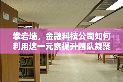 攀岩墙，金融科技公司如何利用这一元素提升团队凝聚力与创新能力？