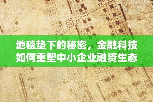 地毯垫下的秘密，金融科技如何重塑中小企业融资生态？