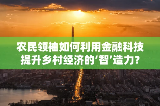 农民领袖如何利用金融科技提升乡村经济的‘智’造力？