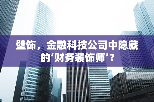 壁饰，金融科技公司中隐藏的‘财务装饰师’？