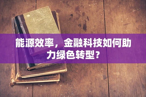 能源效率，金融科技如何助力绿色转型？