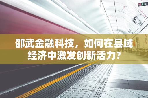 邵武金融科技，如何在县域经济中激发创新活力？