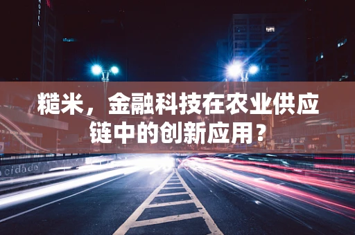 糙米，金融科技在农业供应链中的创新应用？