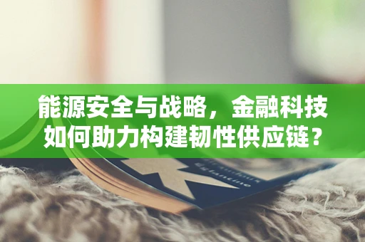 能源安全与战略，金融科技如何助力构建韧性供应链？